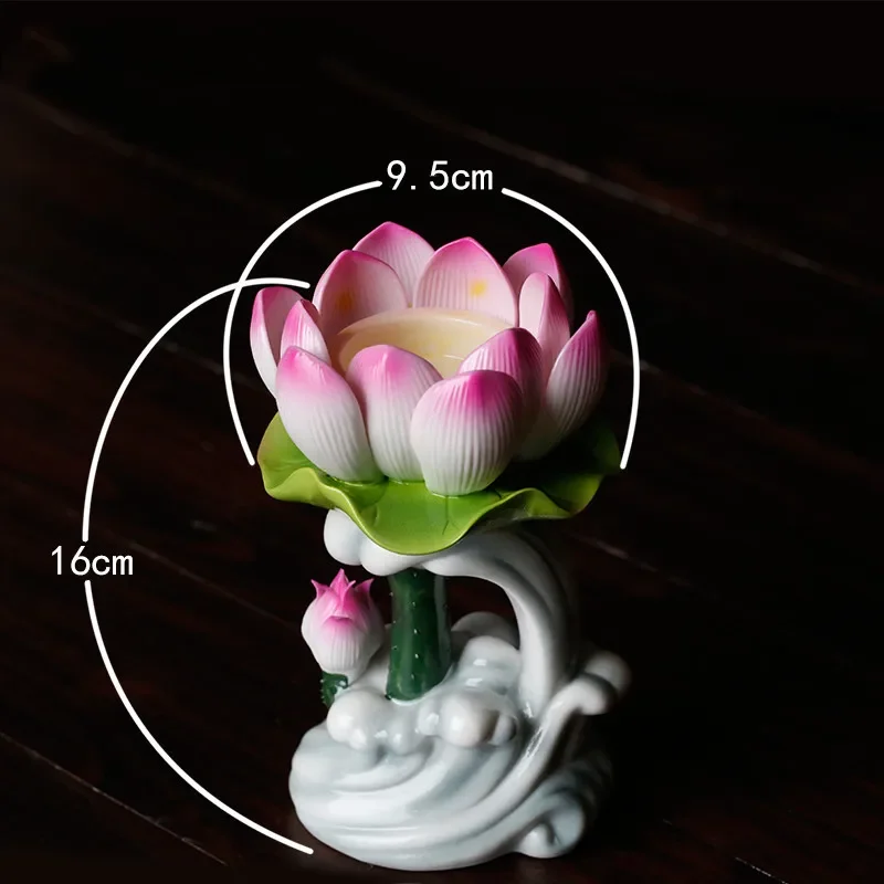 Ceramic Lotus Candlestick -clHouse & Home