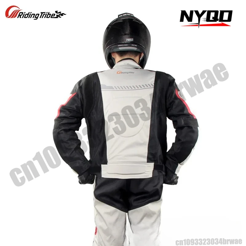 라이딩 트라이브 여름 오토바이 재킷 통기성 메쉬 반사 방수 레이싱 라이딩 재킷