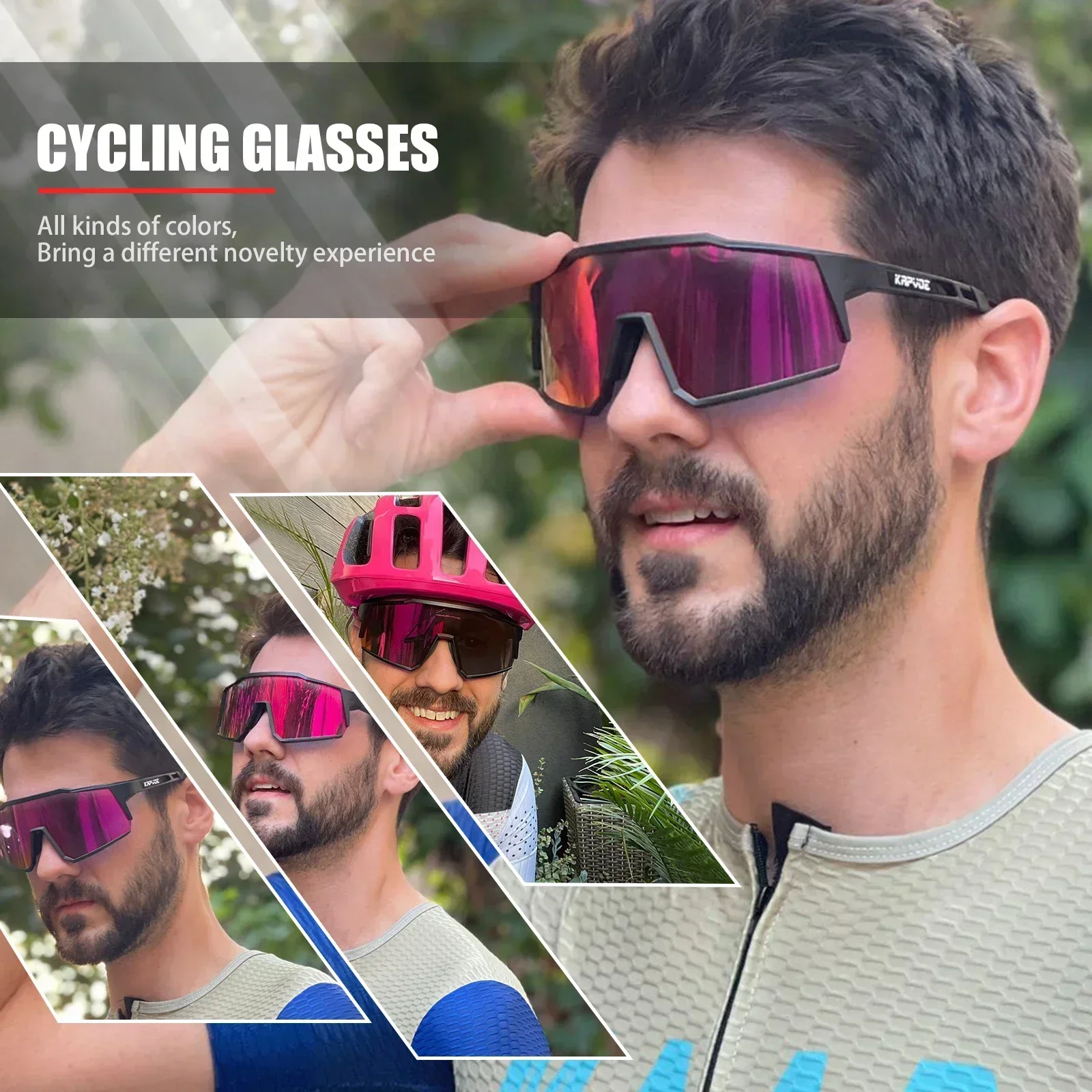 Kapvoe 4LENS Hiking Eyewear Cycling Glasses Bike Sunglasses UV400 Cycling Sunglasses for Man Bicycle Outdoor MTB Goggles