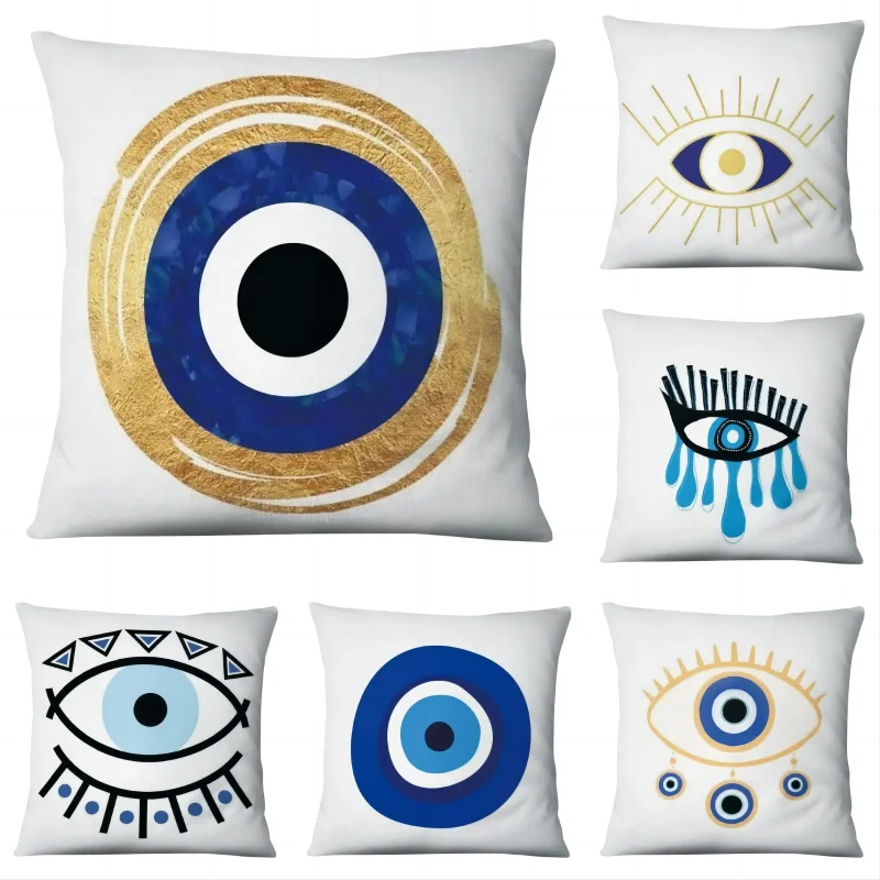 Evil Eye Symbol Art Print Cushion Cover Pillows Case Decor Home Living Room Sofa Square Throw Pillowcase for Office Chair Seat 1
