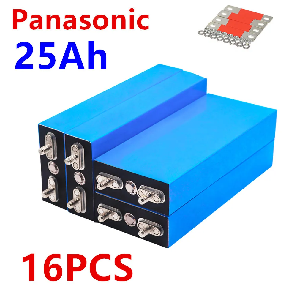 16PCS Panasonic 3.2V Lifepo4 25Ah Batteri 12V GRADE A Rechargeable
