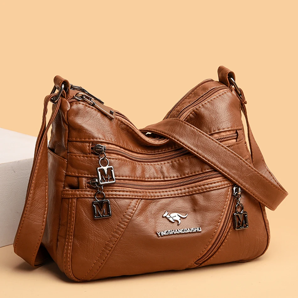 Tanie Wysokiej jakości miękka skóra luksusowe torebki torebka damska torba projektant multi-pocket torba sklep