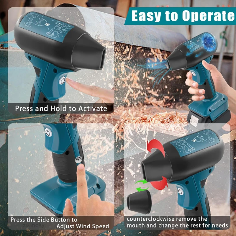 Leaf Blower 20v Max Compatible With Dewalt 20V Battery, Cordless Leaf