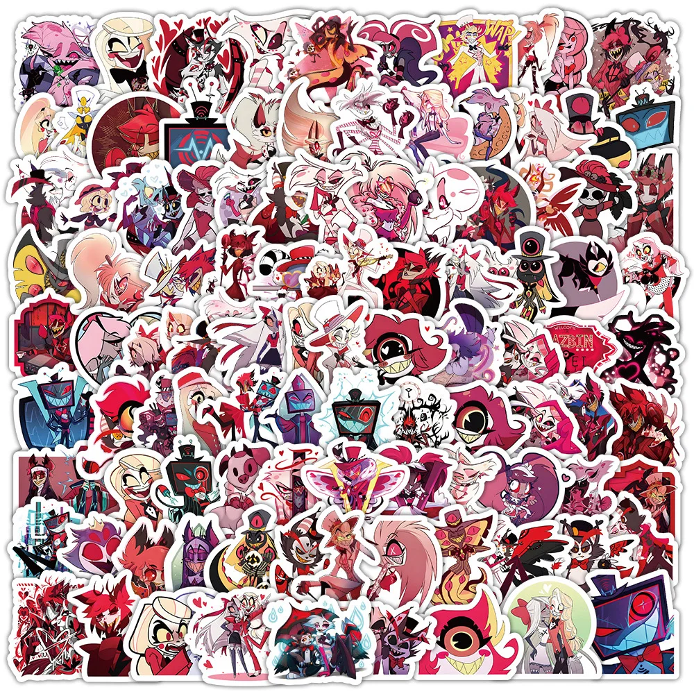 

10/30/50/100pcs Cartoon Helluva Boss Stickers Hazbin Hotel Decals Cool Graffiti Suitcase Laptop Notebook Waterproof DIY Sticker