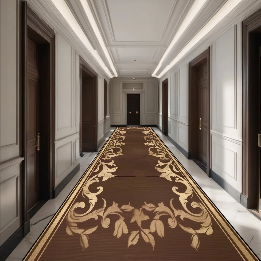 European Style Long Corridor Carpet Villa Hallway Area Rugs Non-slip Stairway Runners Home Decor Aisle Floor Mats Customizable 4