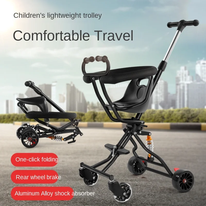 LazyChild Baby Stroller Lightweight Foldable Four-wheel Baby Stroller Walk Nice Gift