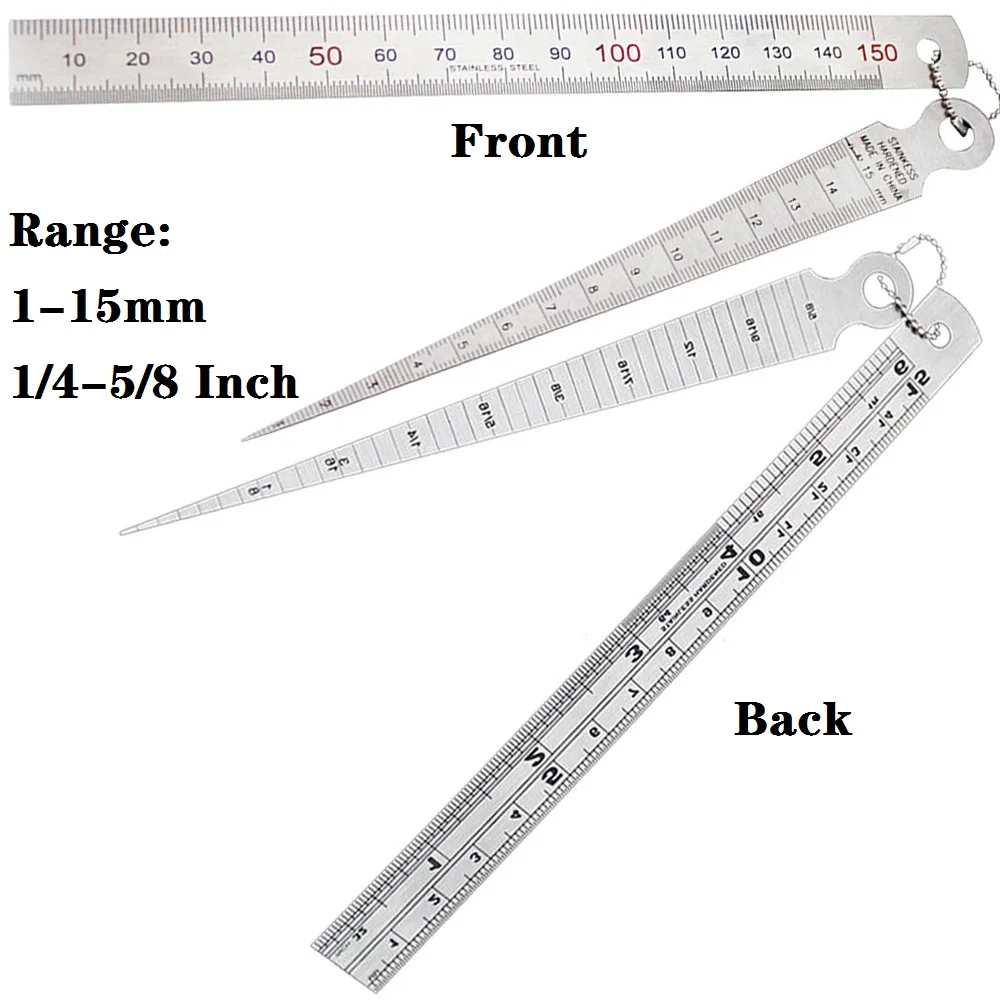 thumbnail image 2 of Taper Gage High Precision Stainless Steel Wedge Feeler Hole Taper Gauge Ruler Measuring Tool For Measuring Of Cylindrical Bores/Gap Size/Welding Gap Measure 2 of 14