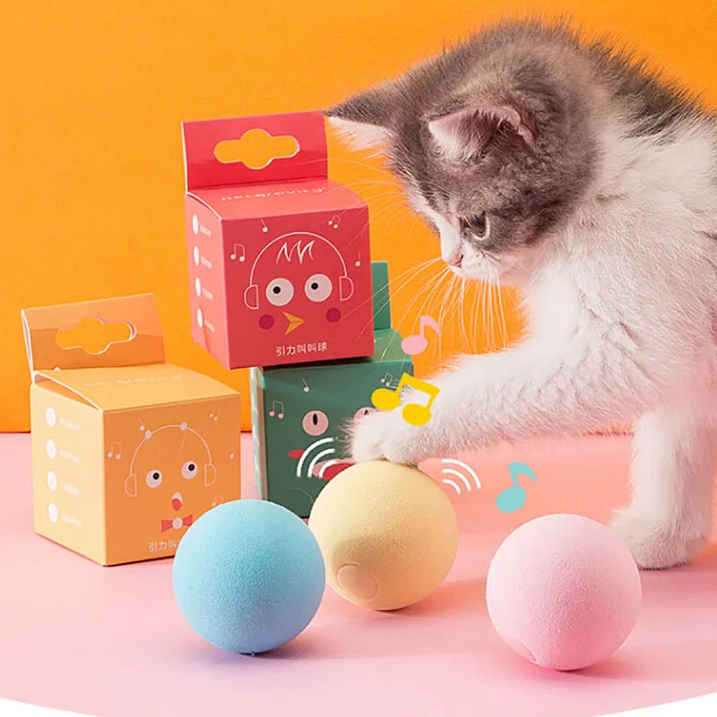 Brinquedos Gato Chilreando,Brinquedos bola gato pelúcia fofinhos brilho com  sons chilrear animais realistas - Brinquedos bola catnip, brinquedos  exercício Canian