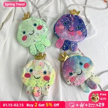 

Cartoon Jellyfish Boys Girls Small Shoulder Bags Cute Doll Children's Sequins Crossbody Bag Baby Girls Gift Coin Purse Handbags
