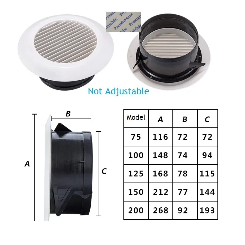 3" 4&ldquo; 5&rdquo; 6&rdquo; 8&rdquo; White ABS Plastic Round Air Vent Grill Cover Diffuser Ventilation Ducting Hose Louver Wall Ceiling Mounted air vent grille ventilation grille air vent cover ducting ventilation cover