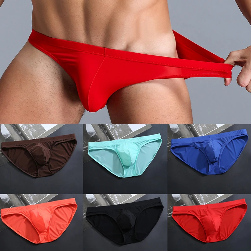 Men Sexy Underwear Briefs Solid Color Low Waist Breathable Mens Briefs