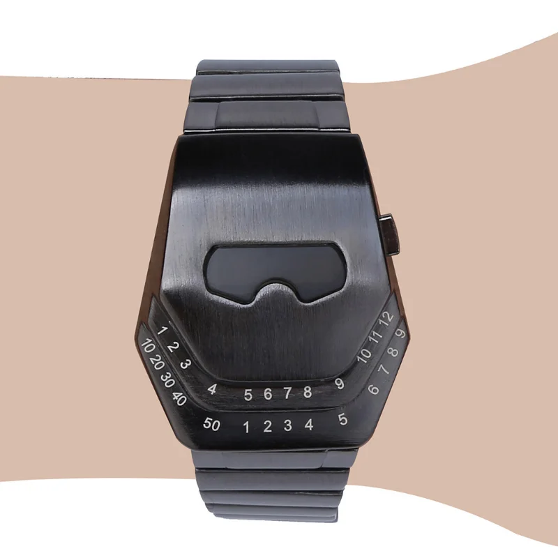 New Fashion Creative Snake Head Watch Men LED Digital Watches Black Stainless Steel Electronic Wristwatches Men Sport Watches 4