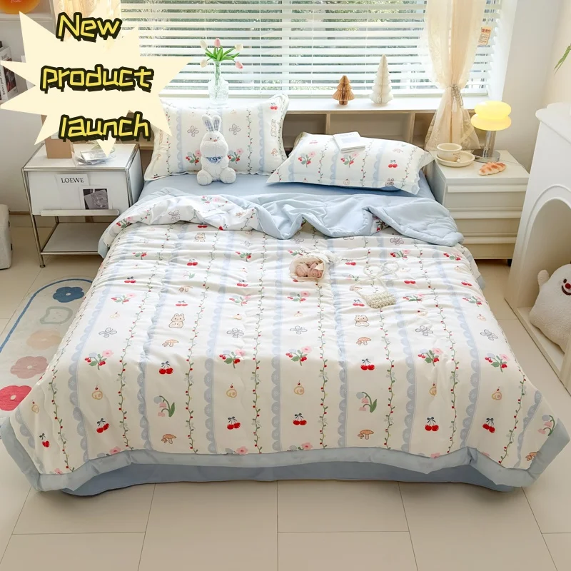 Summer Quilt Thin Cartoon Print Air conditioning Lightweight Comforter Four-season 150 Single Bed