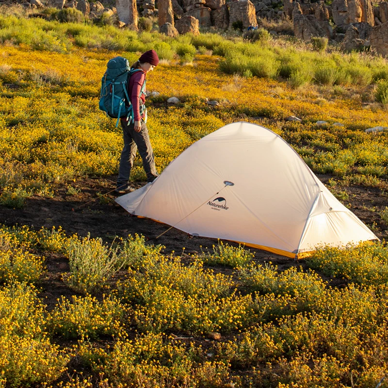 Naturehike Camping Tent Ultralight Portable Cloud Up 2Person 10D Upgraded Folding Backpack Waterproof Tent Travel Beach Tents