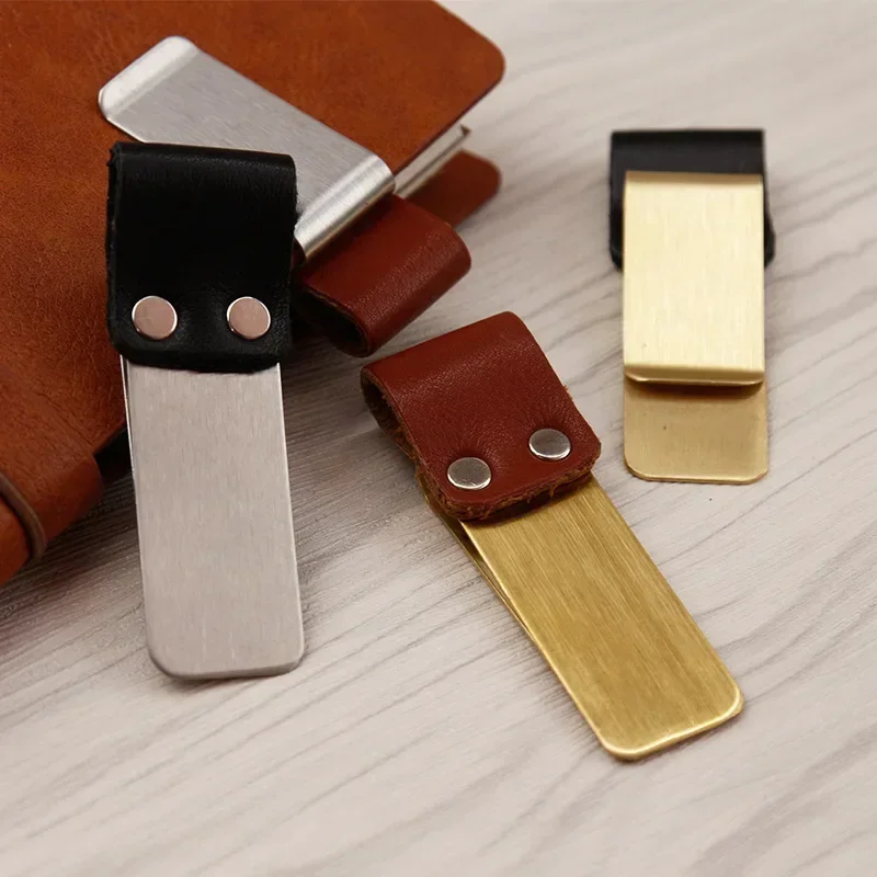 Travelers Notebook Pen Holder 1pc Retro Metal Leather Pen Clip For Midori Travelers Notebook Diary Pen holder Pen and brush holder Pen clip
