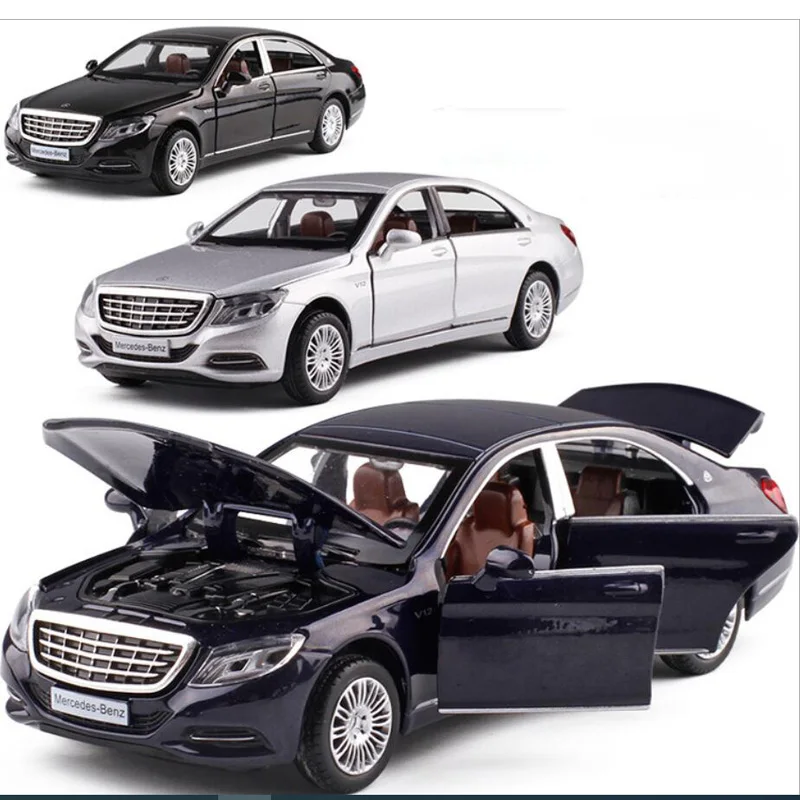 

Коллекция 1/32 года, модели CaiPo для Mercedes Benz S CLASS S600, литые модели автомобилей, игрушки, подарки, тянущийся серебристый/темно-синий/черный металл, пластик