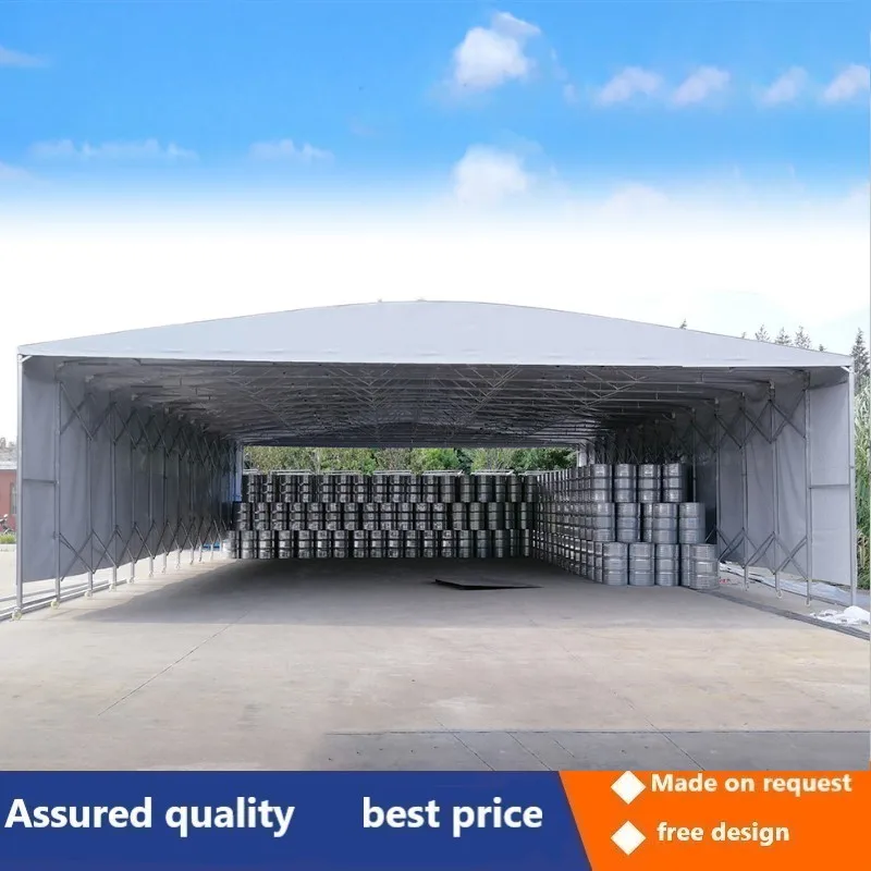 

Outdoor mobile push-pull large tent telescopic folding canopy shrink warehouse canopy