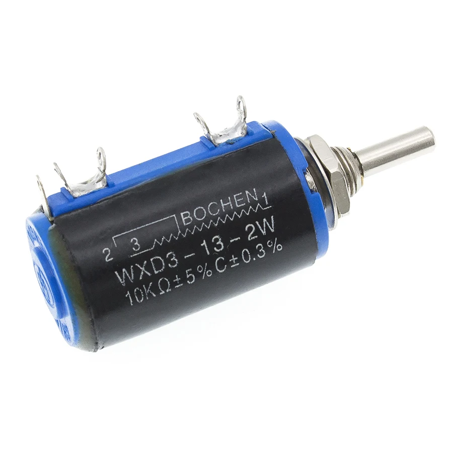 Multiturn Potentiometer, Rotary Potentiometer, Electronic Components WXD3-13-2W Shaft Dia 100Ohm 1K 10K 100K 101 102 103 104 Ohm Rotary side Multiturn Potentiometer