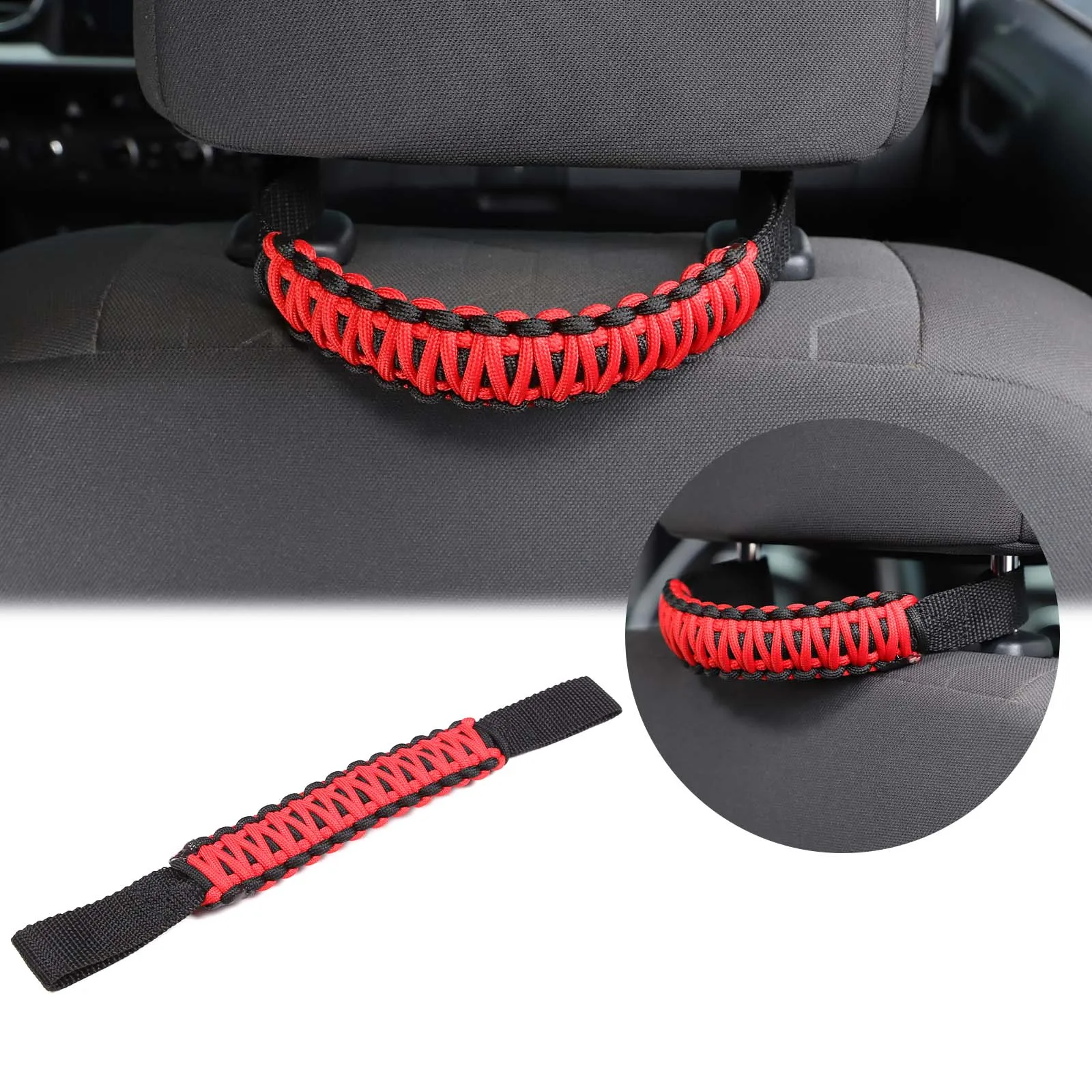 

Front Headrest Grab Handles For Toyota Tacoma 2016-2022 Oxford Cloth Seat Armrest Rope Car Accessories