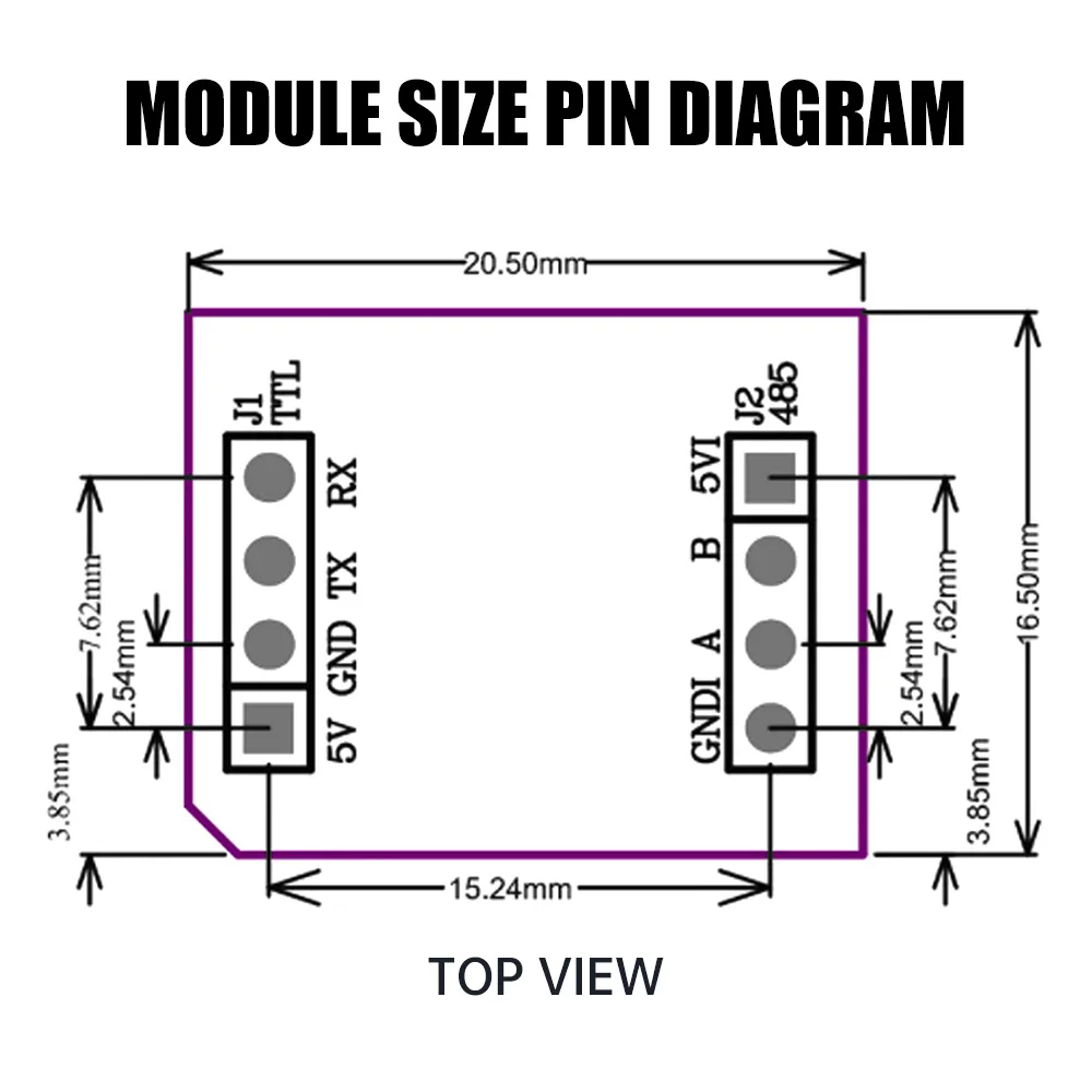 Modulo Isolato TTL a RS485 TP8485E, Isolamento Elettrico 1500V, Controllo Automatico del Flusso, Trasmissione fino a 1200m per Dispositivi Industriali - immagine 5