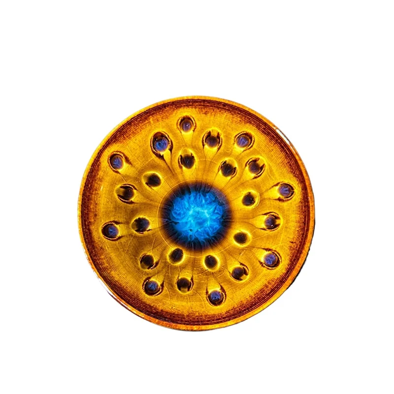 

Jianyang Jianzhan Ceramic Tea Cup, Personal Master Cup, Ice Cracks, Ice Cracks, Blue, Golden Silk, Blue