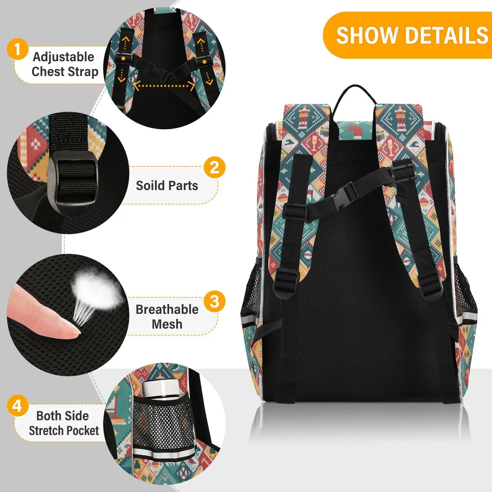 Schoolbag Children Backpack Boy Girl Primary Christmas Element Design Book Bag Multi Pockets large capacity Japanese Backpacks