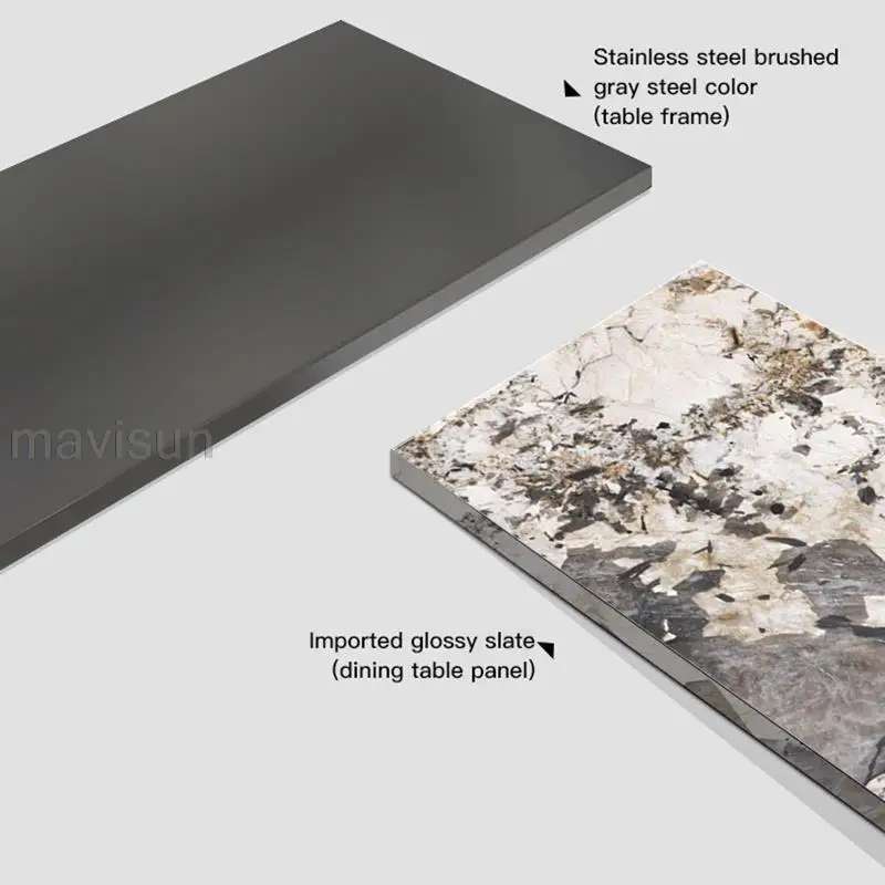 Dining Table Chair Combination Sintered Stone Dining Table Italian Minimalist Slate Dining Table Size Apartment Light Luxury Modern High-end Rectangular Creative Designer Kitchen Table