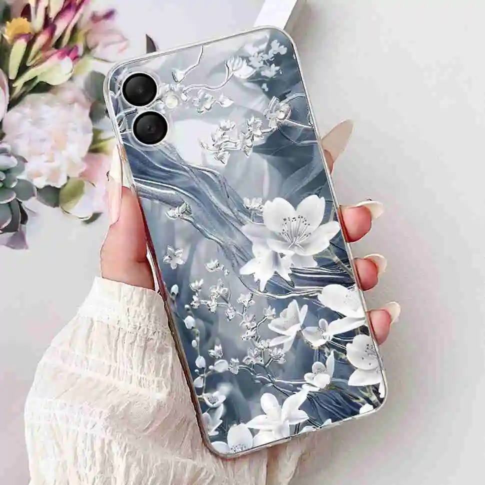 Fashionable Floral Soft Silicone Back Cover