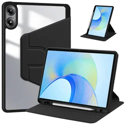 360 Degree Rotating Acrylic Back Case with Pencil Holder for Honor Pad X9 11.5 in (Black)
