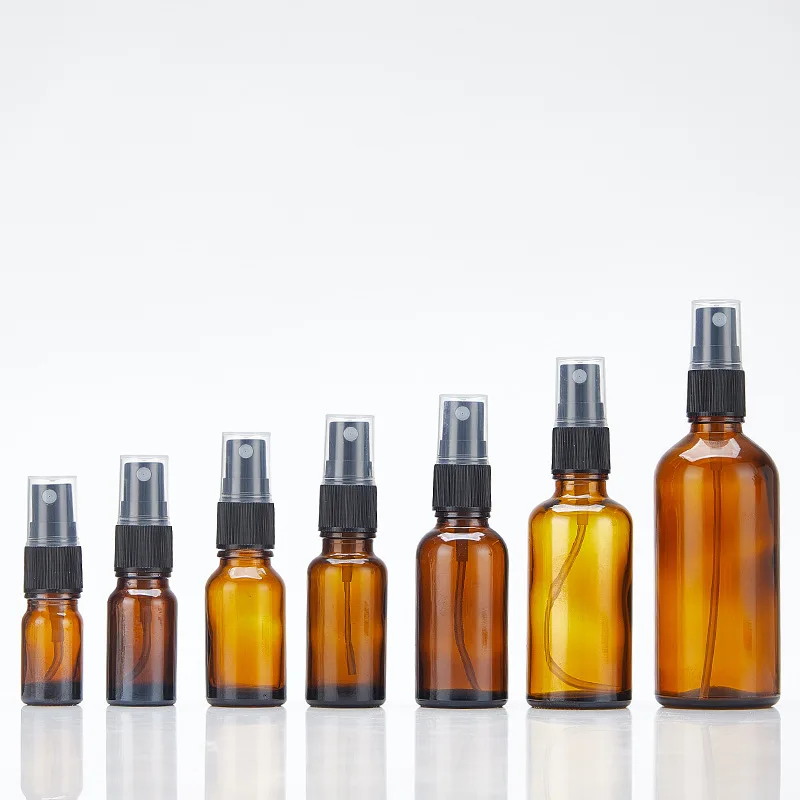 Spray bottle Perfume atomizer Refillable cosmetic bottle Cosmetic bottle Refillable spray bottle Cosmetic dispenser bottle 10PCS Amber Glass Spray Bottle 5/10/15/20/50/100ml Essential Oil Atomizers Cosmetic Dispensing Containers Portable Travel Bottle