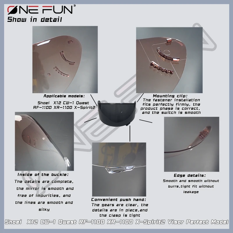 X12 Helmet Visor For SHOEI X12 Z6 X-12 XR-1100 RF-1100 QWEST CW-1 X-Spirit 2Helmet Visor Lens Shield Full Face Anti Pinlock 3