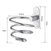 Wall-mounted Hair Dryer Stand Adhesive Great Load Bearing Anti-slip Stainless Punch-free Hair Blower Holder Hair Dryer Organizer 6