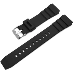 Silicone Rubber Replacement Watch Strap - Various Sizes - 22mm (Black)