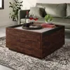 Coffee Table, L: 31.02" x W: 30.95" x H: 16.06", Rich Walnut Finish 2