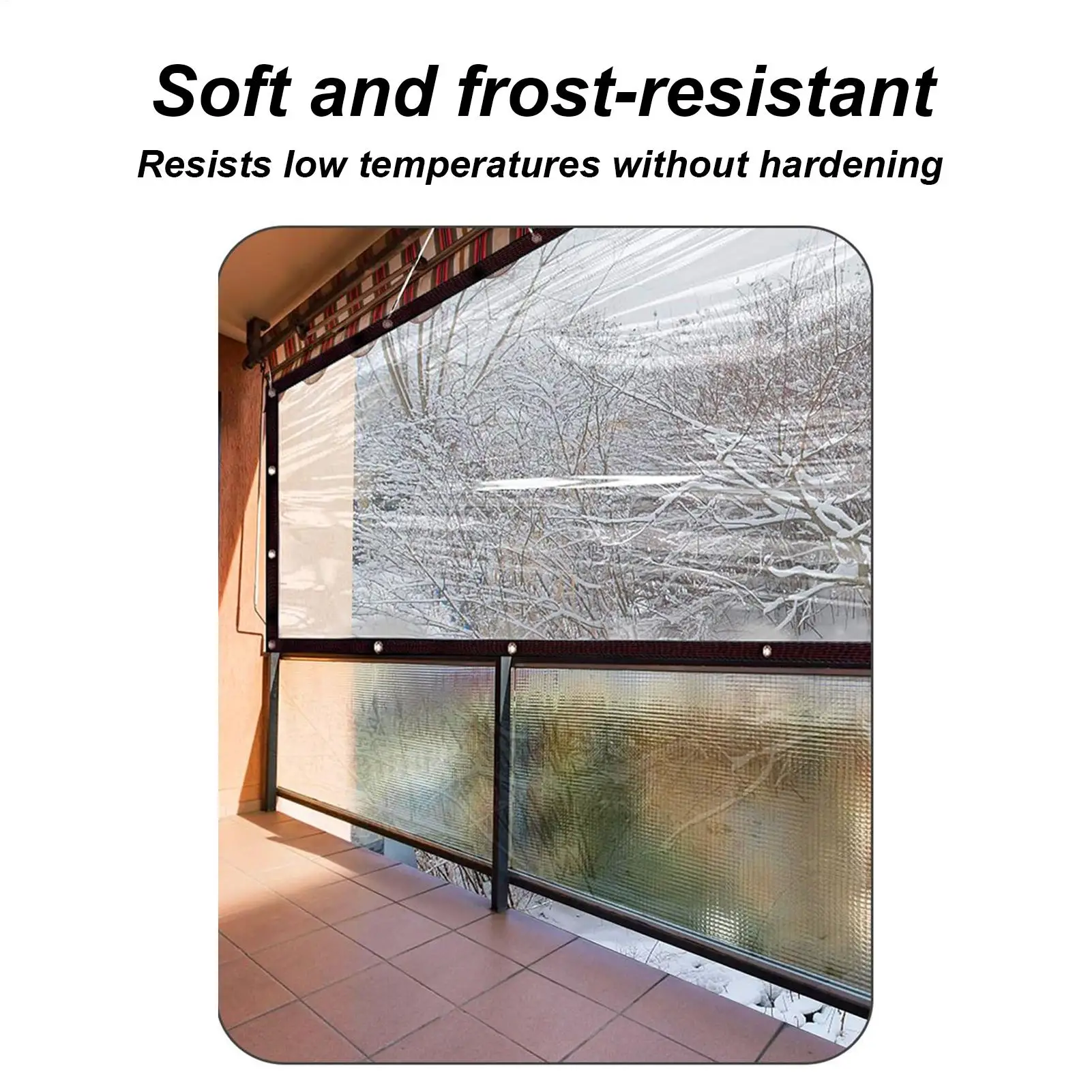 Transparent Tarp 7x7 Ft Protection Tarp Cover Outdoor Tarpaulin With Grommets For Winter Patio Roof Camping Furniture Garden