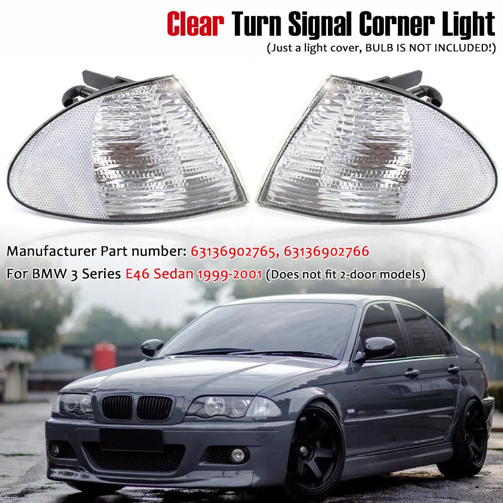 Left Right Corner Lights Turn Signals Front Turn Signal Lamp for BMW E46 3 Series Sedan 1998