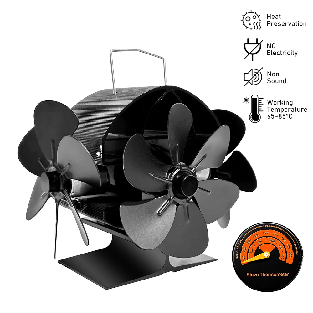 

Вентилятор из алюминиевого сплава, с термометром, 18 лезвий