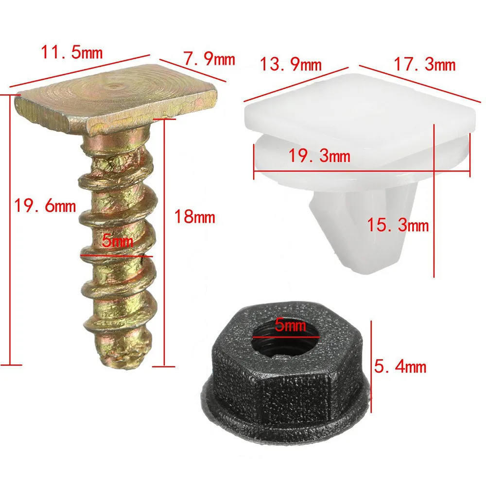 

Wheel Trim Fastener Clips White 2* Plastic Nuts 8pc Arch For Vauxhall Corsa Nut Plastic Screw 4*Plastic White Clips