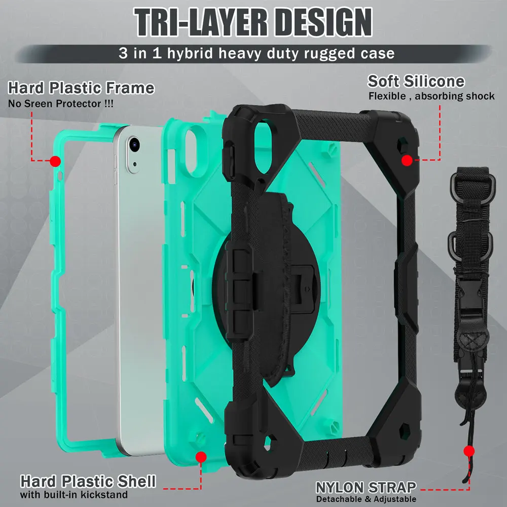 Kids Durable Hard PC Silicone Tablet Case