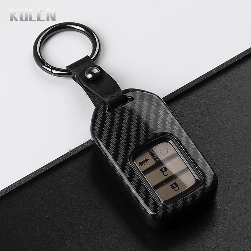 Sleek Carbon Fiber Style Car Key Case Cover