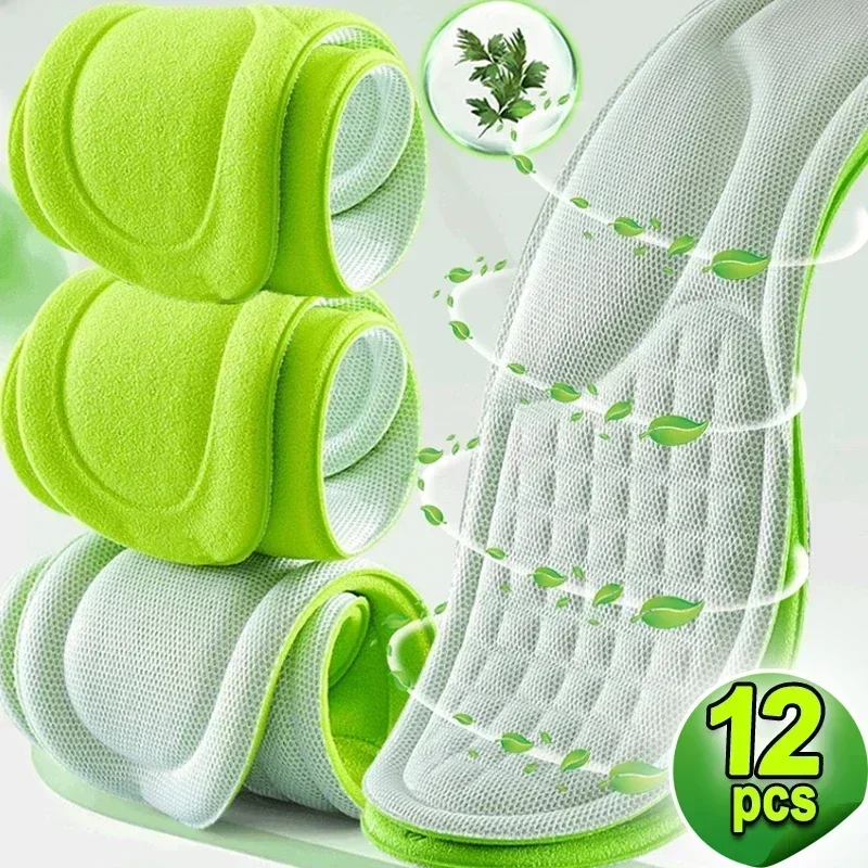 thumbnail image 3 of Plantillas ortopédicas de espuma viscoelástica suave, 2/12 unidades, desodorizantes, para calzado deportivo, que absorben el sudor, suaves y antibacterianas, 3 of 5