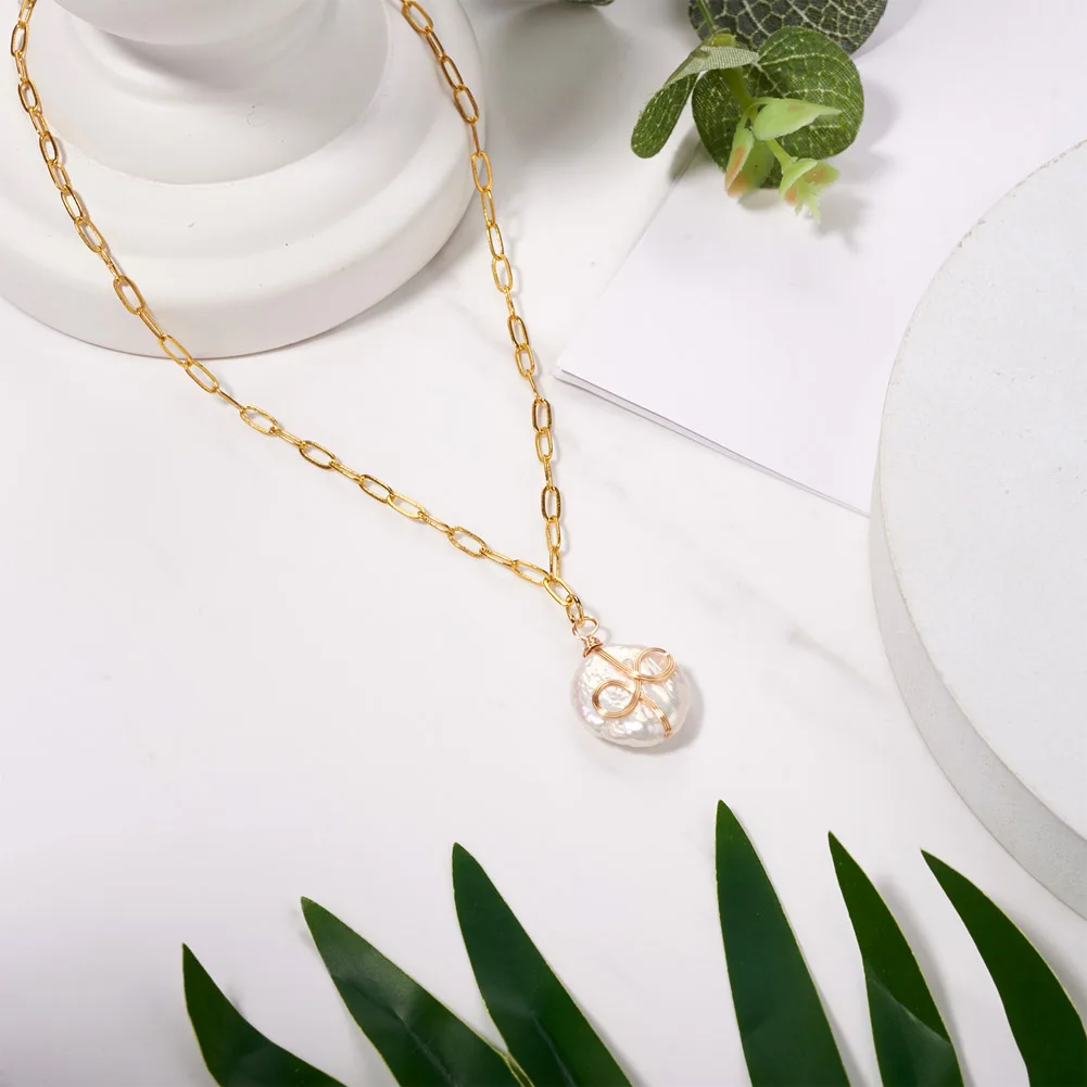 10Pcs Natural Pearl Pendants Keshi Pearl Charms with Real 18K Gold Plated Copper Wire For DIY Necklace Earrings Jewelry Making