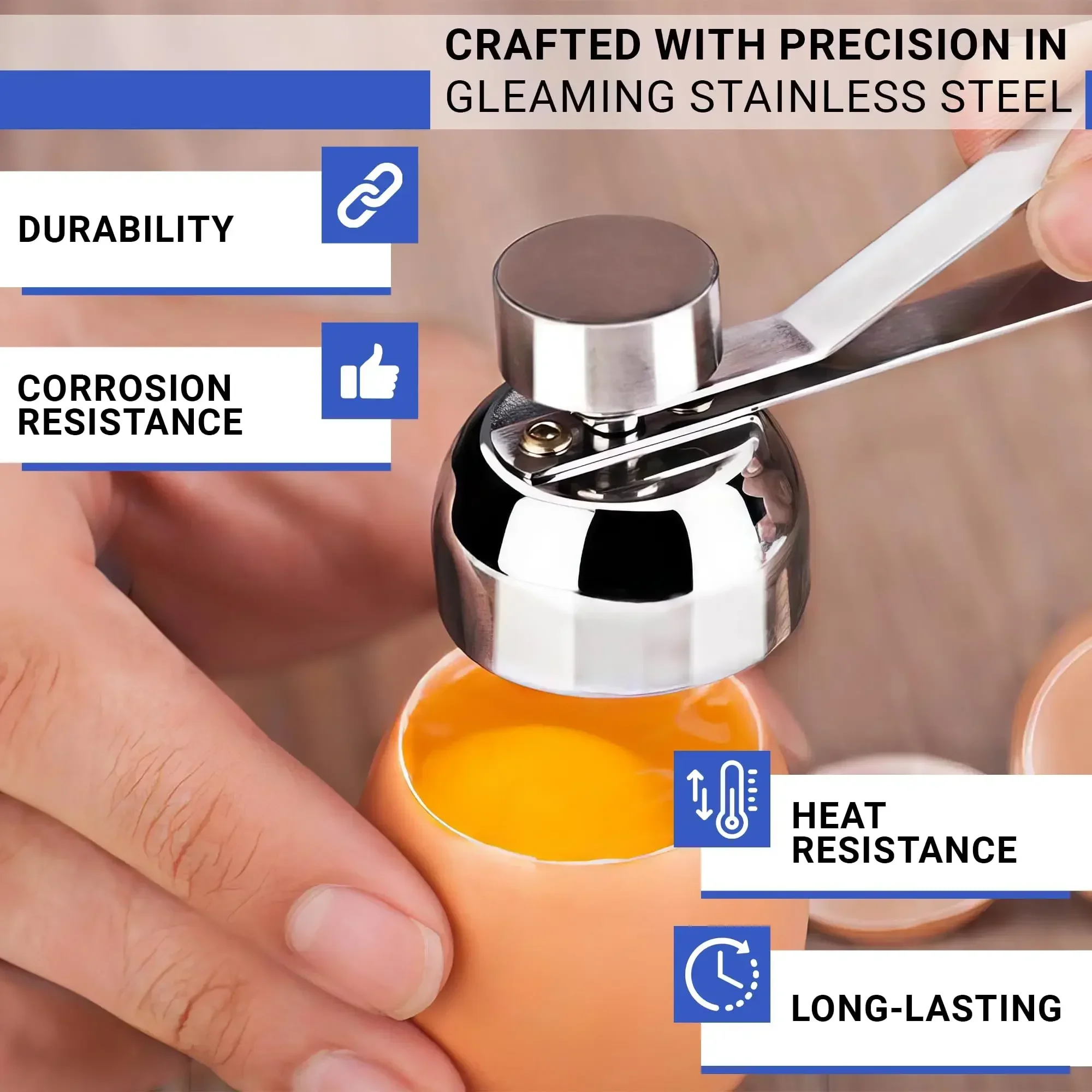 Egg Opener Stainless Steel Egg Cracker Tool-Egg Cutter Tool Eggs Cracker for Kitchen Gadgets