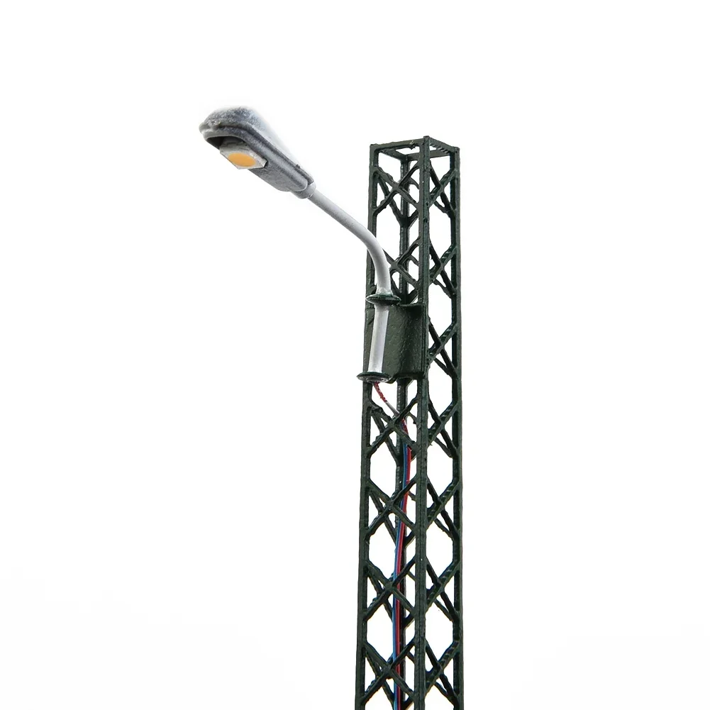 5Pcs 모델 철도 조명 격자 마스트 라이트, 게이지 H0 라이트 레이아웃 LED 램프 철도 장식 건물 조경 액세서리 ...