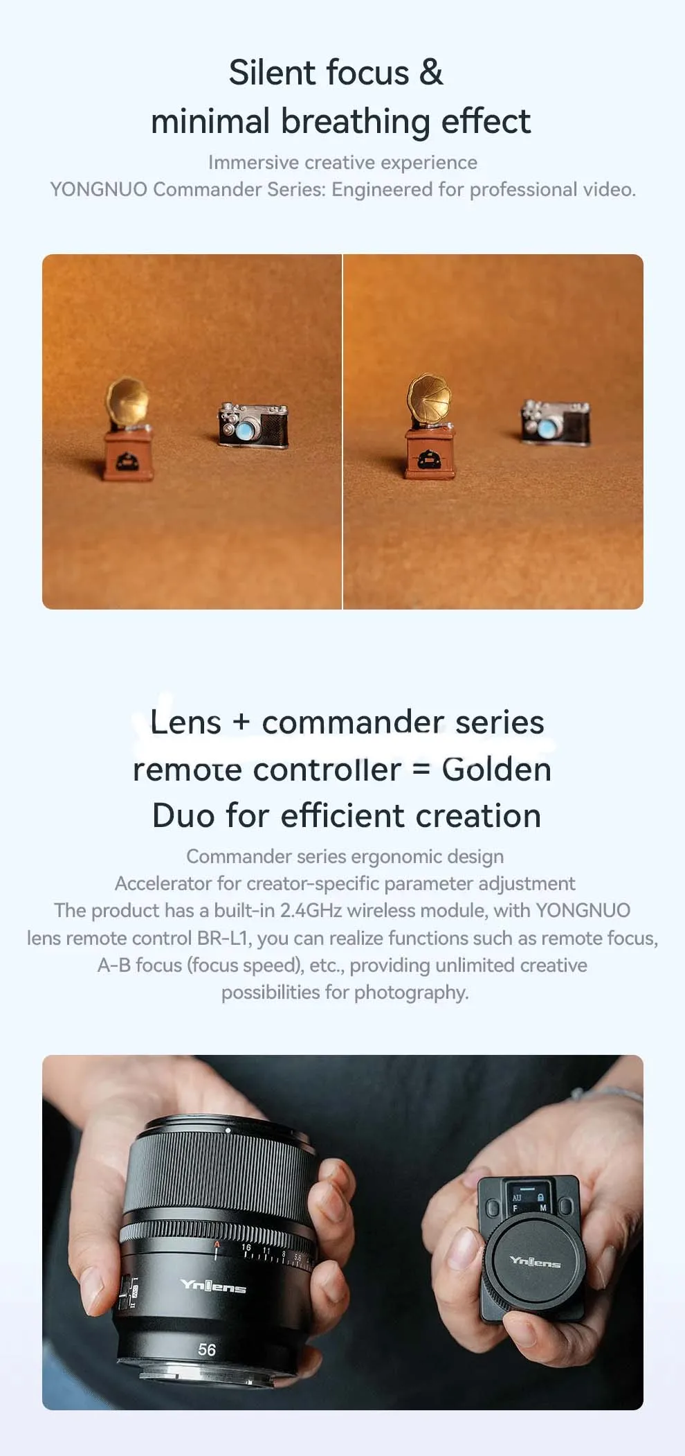 YongNuo YN56mm F1.4S DA DSM WL PRO APS-C Auto Focus Camers Lens For Sony FE Moun