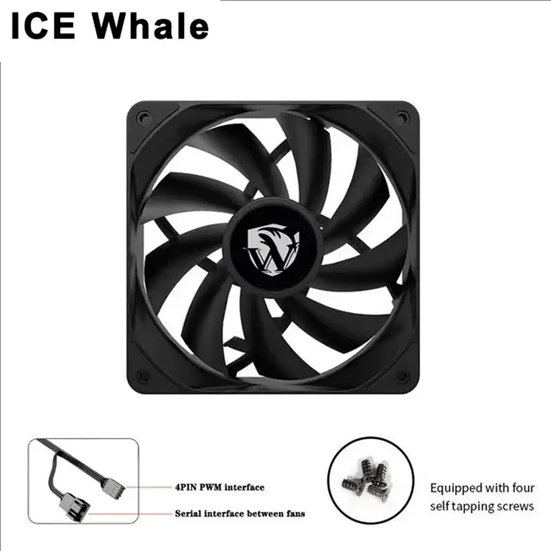 ICE Whale IW-12025 120mm Cooling Fan 4Pin PWM Temperature Control 2000RPM High Air Volume Mute CPU Cooler Radiators PC Case Fan - Image 3