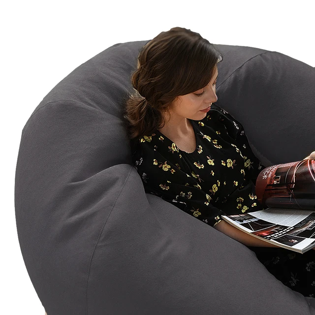 Puff de piel suave y grande para sofá, PUF gigante sin relleno, asiento de  suelo, futón, cómodo, reclinable, envío directo - AliExpress