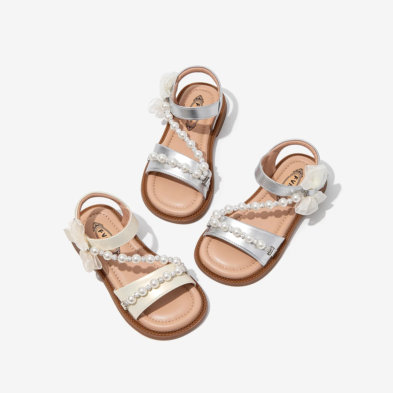 Girls Summer Sandals with Non Slip Soft Sole and Cute Bowtie
