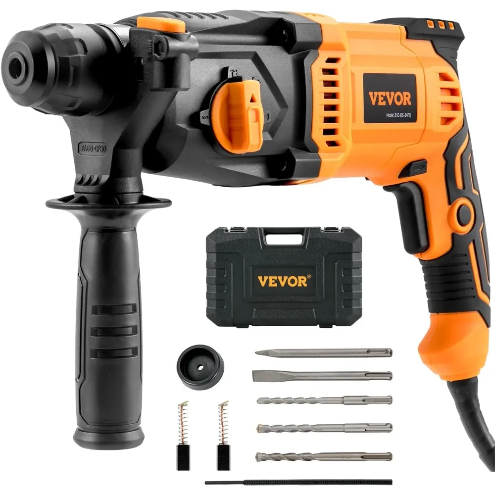 

1 Inch SDS-Plus Rotary Hammer Drill, 8 Amp Corded Drills, Heavy Duty Chipping Hammers w/Safety Clutch