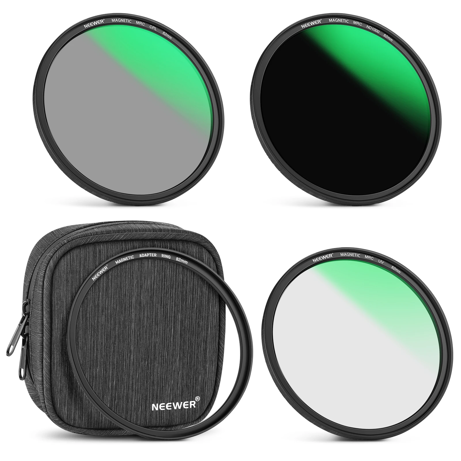 Neewer 82mm Lens Filter Kit, includes Neutral Density ND1000